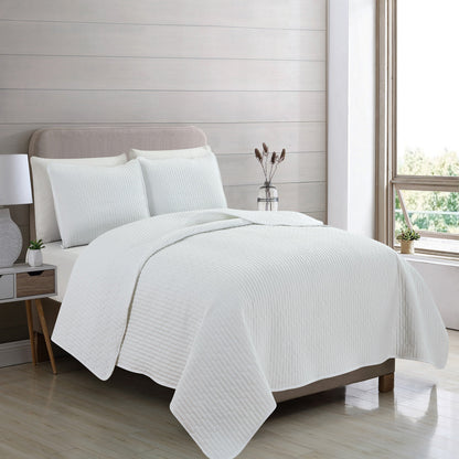 3-Piece Seersucker Textured Quilt & Sham Set