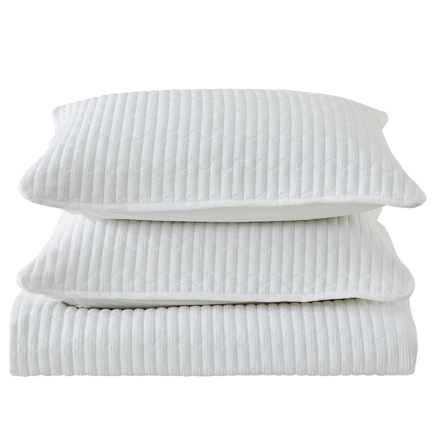 3-Piece Seersucker Textured Quilt & Sham Set