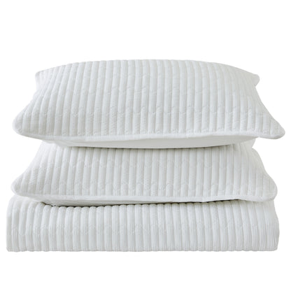3-Piece Seersucker Textured Quilt & Sham Set