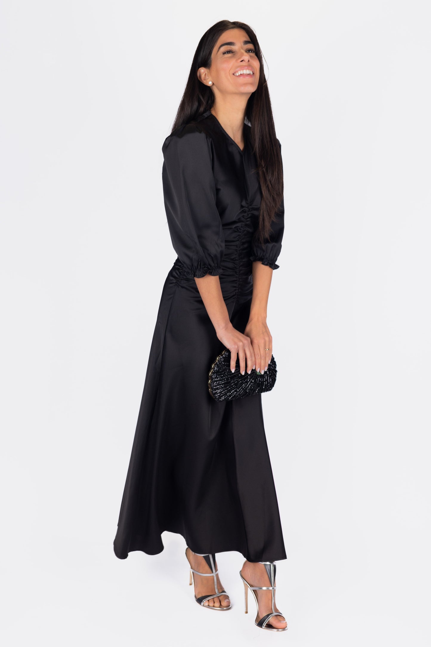 Audrey Dress Short Sleeve (Black Solid)