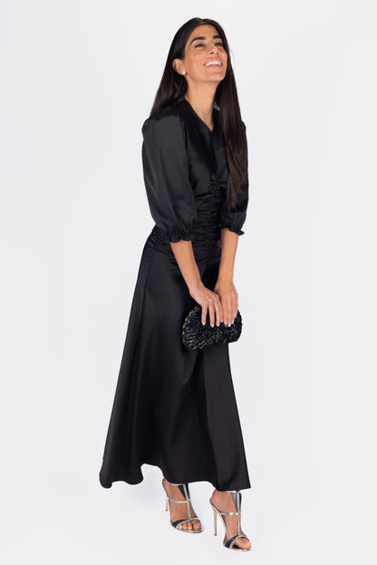 Audrey Dress Short Sleeve (Black Solid)