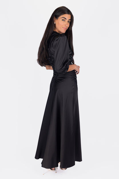 Audrey Dress Short Sleeve (Black Solid)