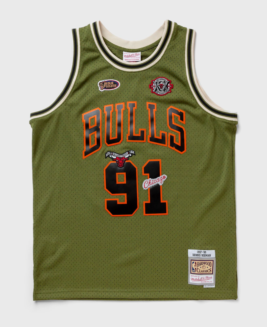 Men's Mitchell & Ness Flight Swingman Jersey Bulls 1997 Dennis Rodman