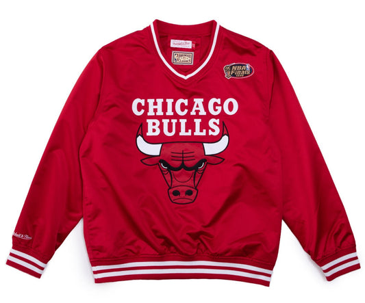 Men's Mitchell & Ness Sideline Pullover Satin Jacket Bulls