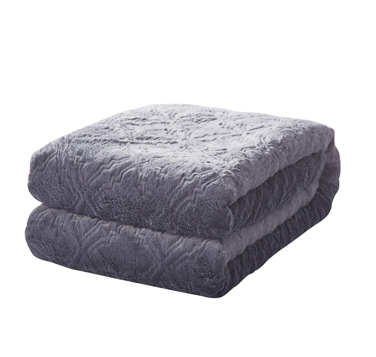 Tache Faux Fur Steel Navy Blue Diamond Trellis Pattern Throw Blanket (3390)