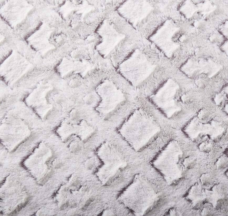 DaDa Bedding Milky White Purple Faux Fur Sherpa Throw Blanket