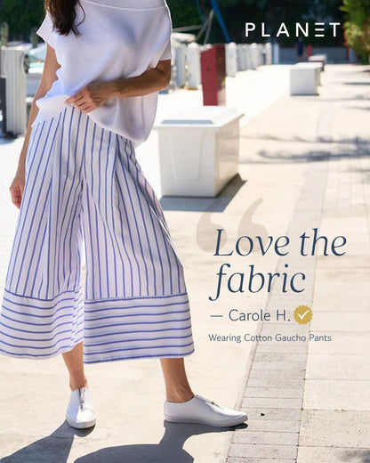 Cotton Gaucho Pants - Nautical Stripe