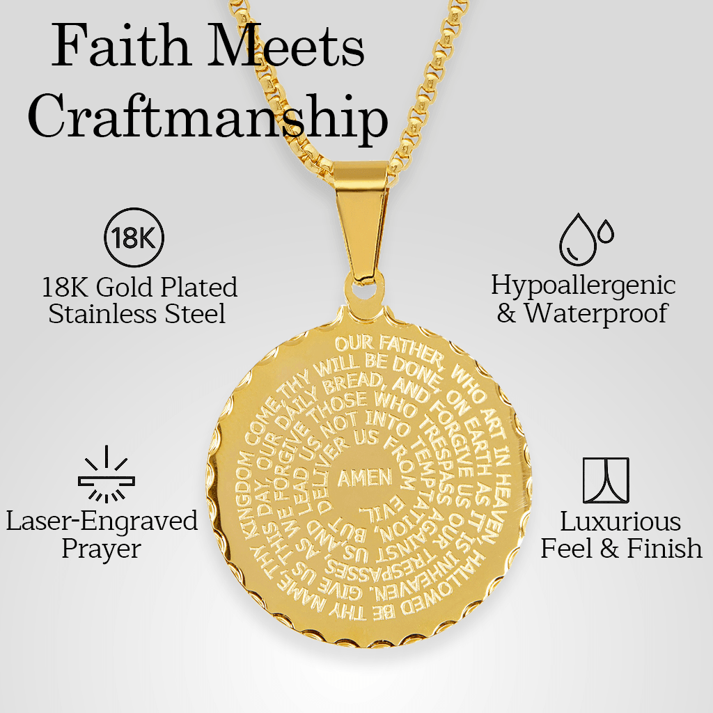 Lord's Prayer Medallion Necklace
