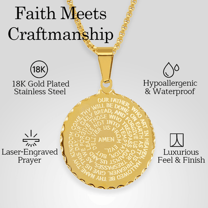 Lord's Prayer Medallion Necklace
