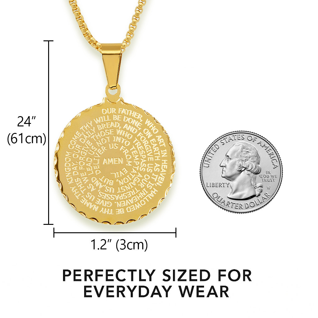 Lord's Prayer Medallion Necklace