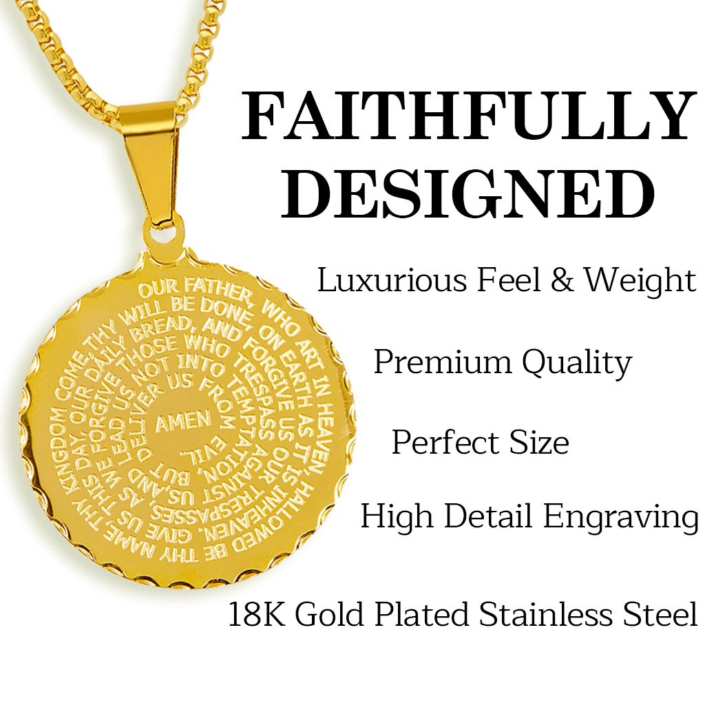 Lord's Prayer Medallion Necklace