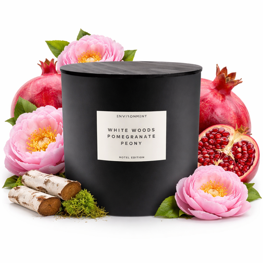 ENVIRONMENT 55oz Candle WhiteWoods Pomegrante Peony