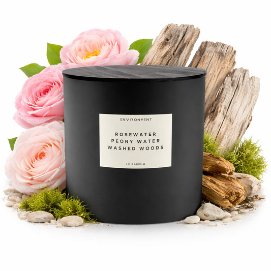 ENVIRONMENT 55oz Candle Rosewater PeonyWater WashedWoods