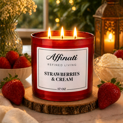 3-Wick Strawberries & Cream Candle