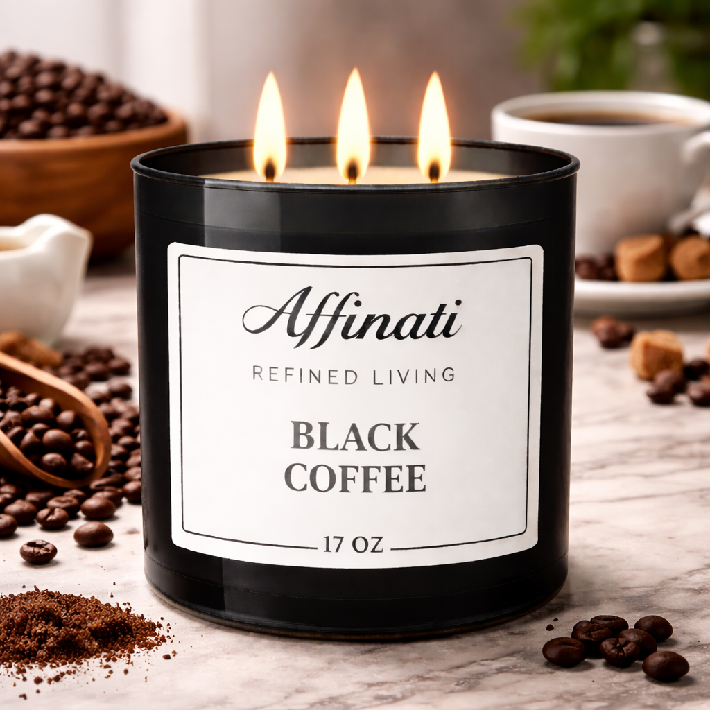 3-Wick Black Coffee Candle