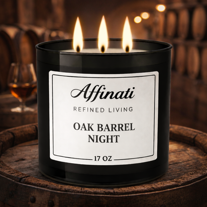 3-Wick Oak Barrel Night Candle