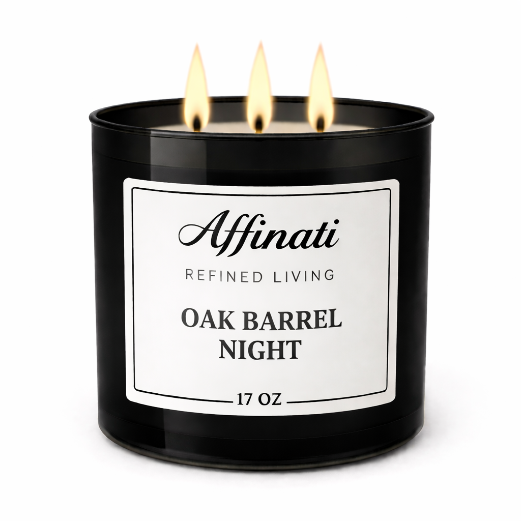 3-Wick Oak Barrel Night Candle