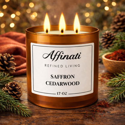 3-Wick Saffron Cedarwood Candle
