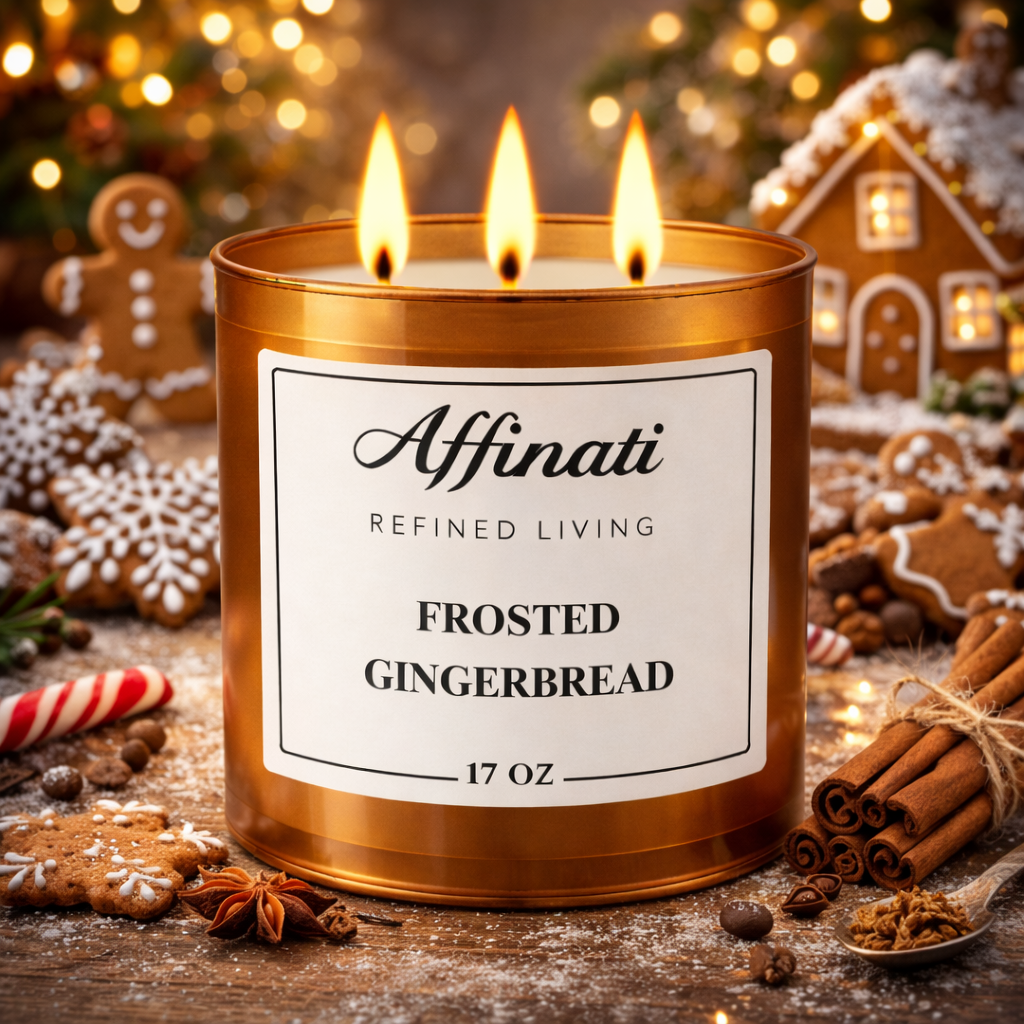 3-Wick Frosted Gingerbread Candle