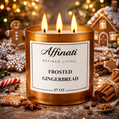 3-Wick Frosted Gingerbread Candle