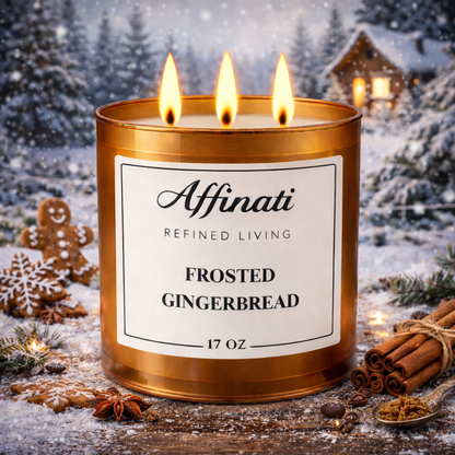 3-Wick Frosted Gingerbread Candle
