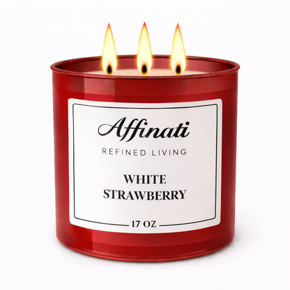 3-Wick White Strawberry Candle