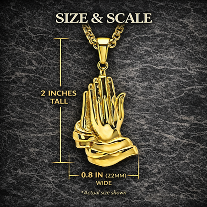 Bless Up Praying Hands Pendant