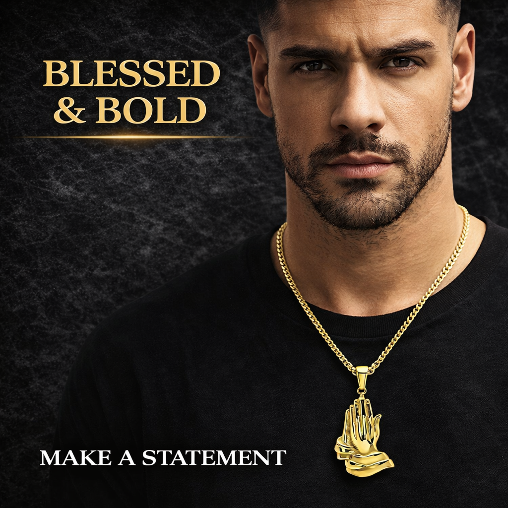 Bless Up Praying Hands Pendant