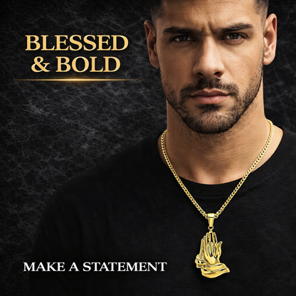 Bless Up Praying Hands Pendant