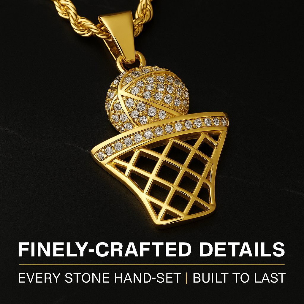 SWISH Basketball Pendant Necklace