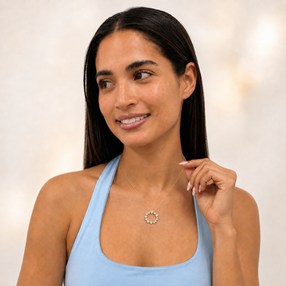 3.0 Ctw Multi-Shape (F/VS) Lab Grown Diamond Prong 14K Yellow Gold Open Circle Pendant Necklace