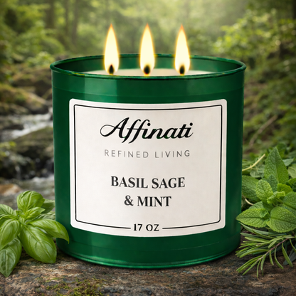 3-Wick Basil Sage & Mint Candle