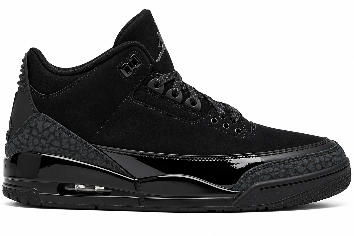 Air Jordan Mens Retro 3 'Black Cat (2025)'