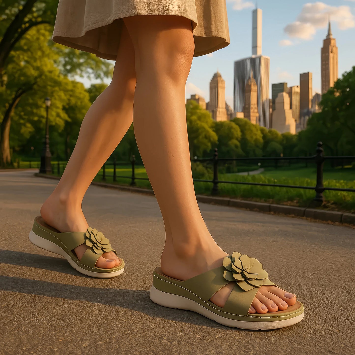 Women's Claire Tan Cushioned Footbed Sandals