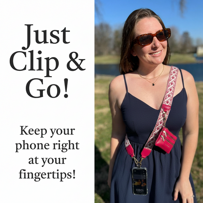 Clip & Go Strap w/Zippered Pouch XOXO