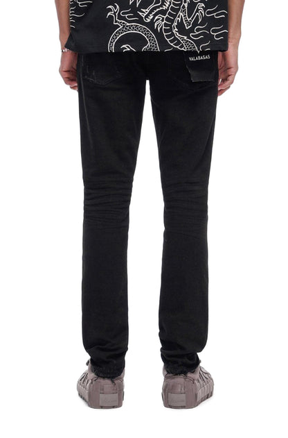 Valabasas Collage Skinny Denim Jet Black - Jet Black