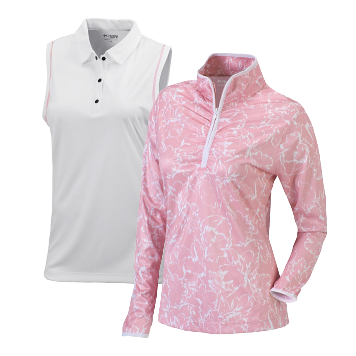 Columbia Women's Vintage Pink Twilight Pullover + White Bright Lights Tank