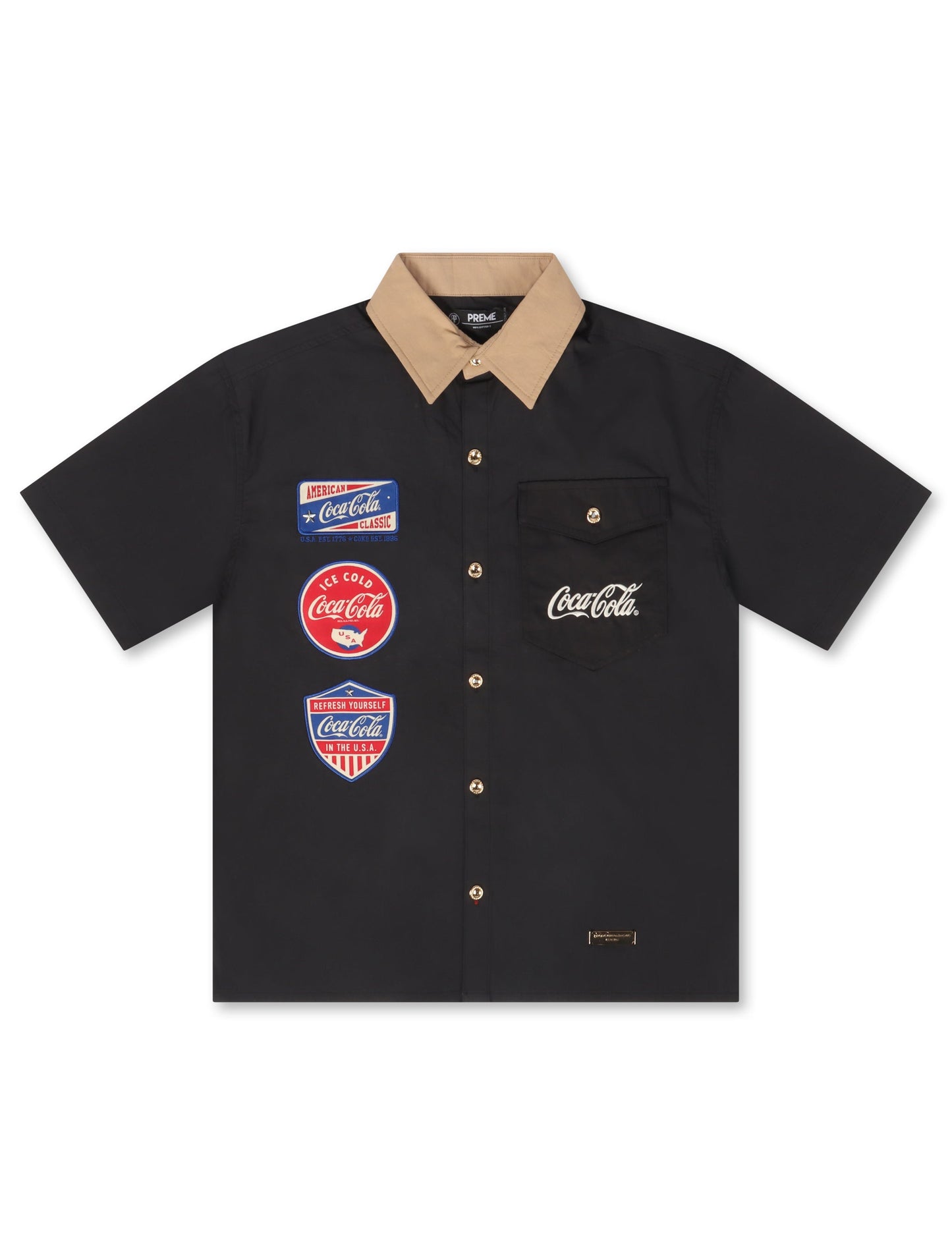 Preme Denim Coca Cola Mechanic Shirt - Black/Sand