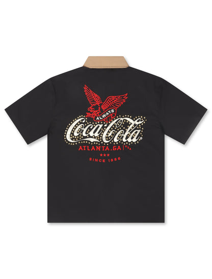 Preme Denim Coca Cola Mechanic Shirt - Black/Sand