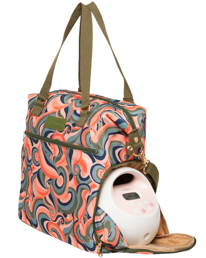 Sarah Wells Lizzy Breast Pump Tote – Lightweight, Easy-Clean Bag with Insulated Pocket, Laptop Sleeve & Side Storage – Fits Pumps & More