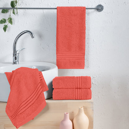 Elegant Comfort 4 Pack Premium Turkish Cotton Hand Towel Set, 16 x 28 inch