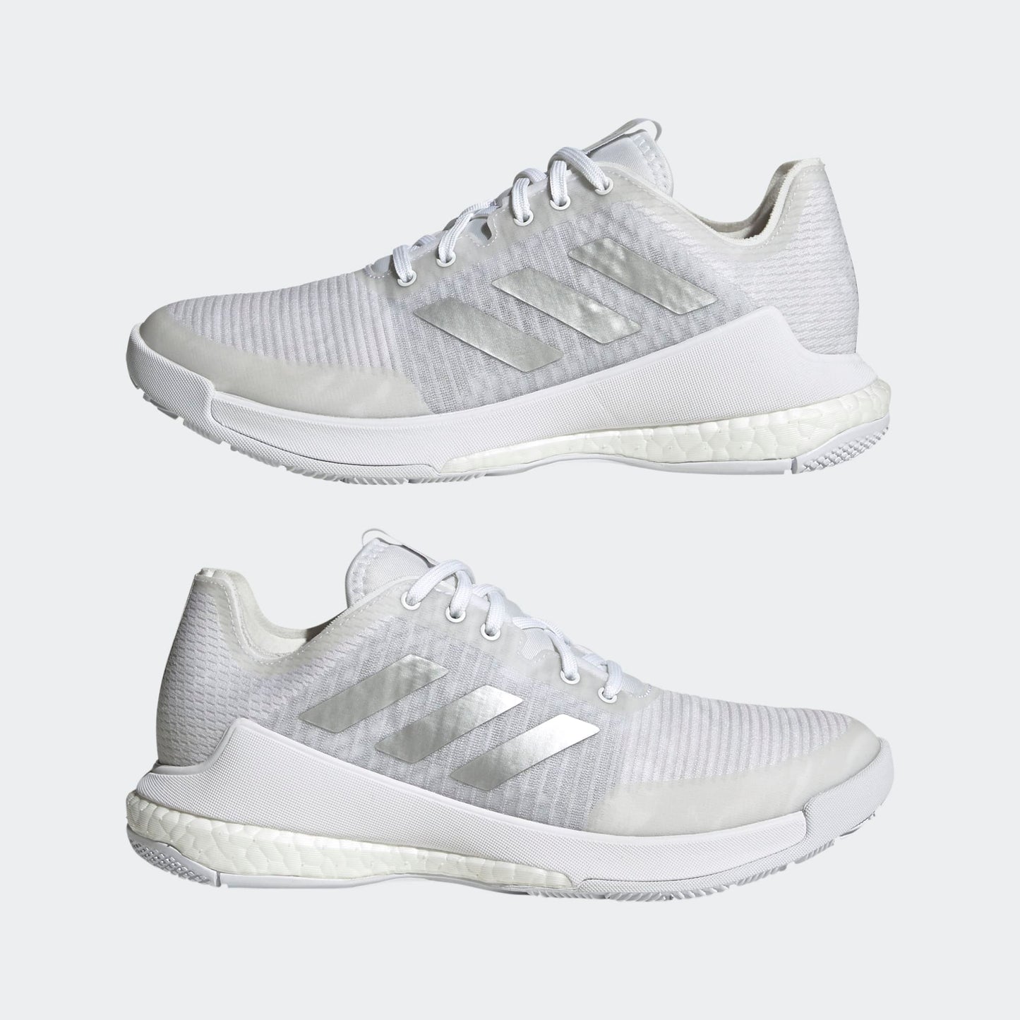 adidas Women's Crazyflight 'White Silver Metallic' Sneakers