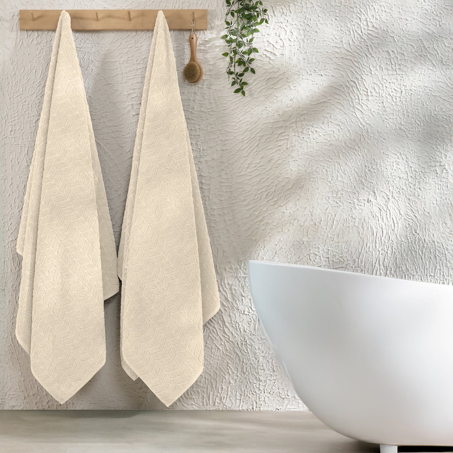 Elegant Comfort 2-Pack Premium Turkish Cotton Braided Bath Towel Set, 27 x 54 inch