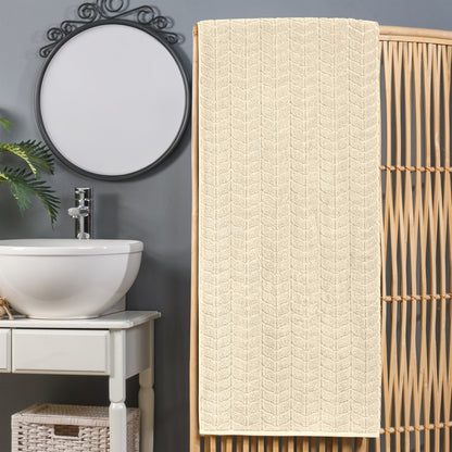 Elegant Comfort 1-Piece Premium Turkish Cotton Braided Oversized Bath Sheet Towel 40 x 80 Inch