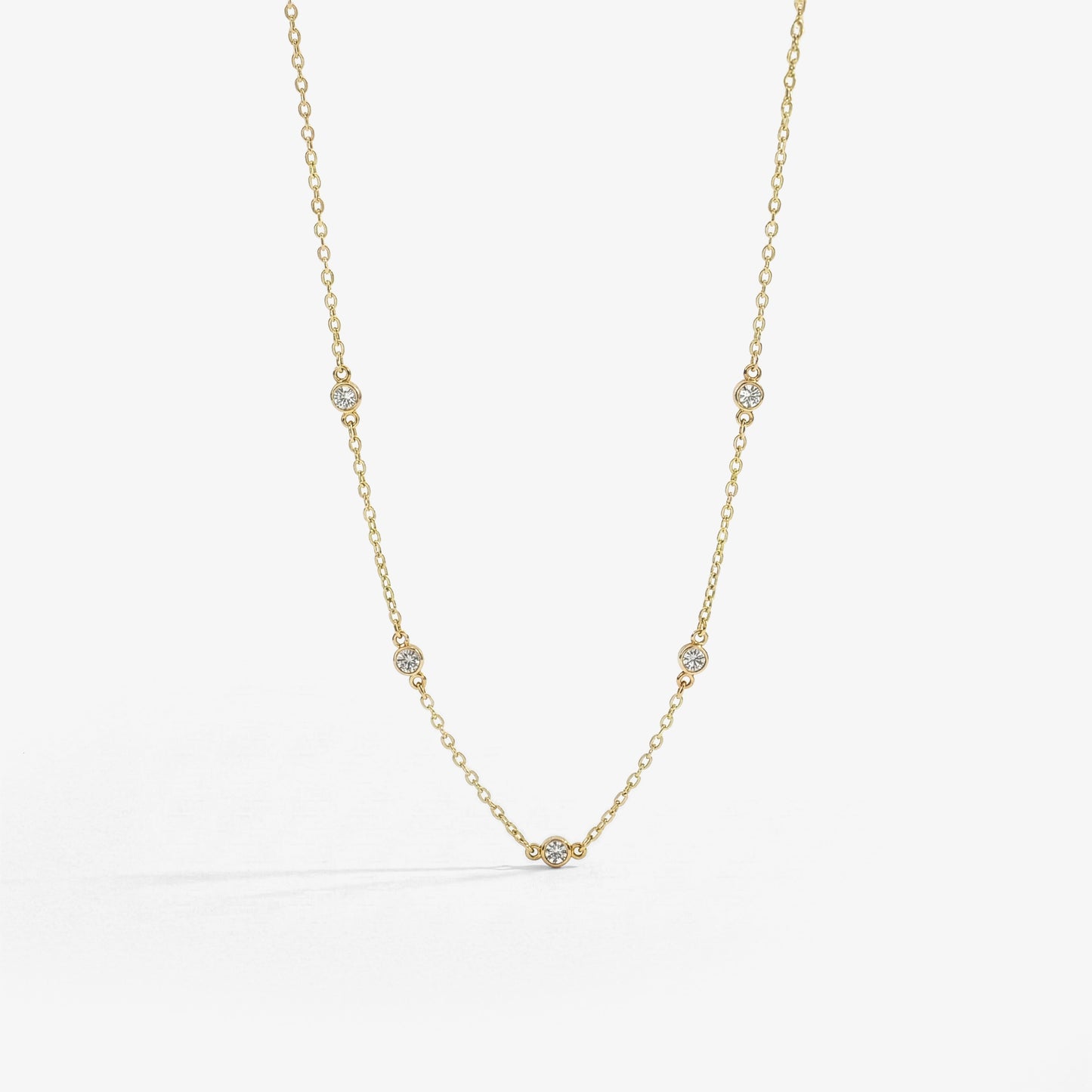 Mint & Lily Dainty Crystal Station Necklace