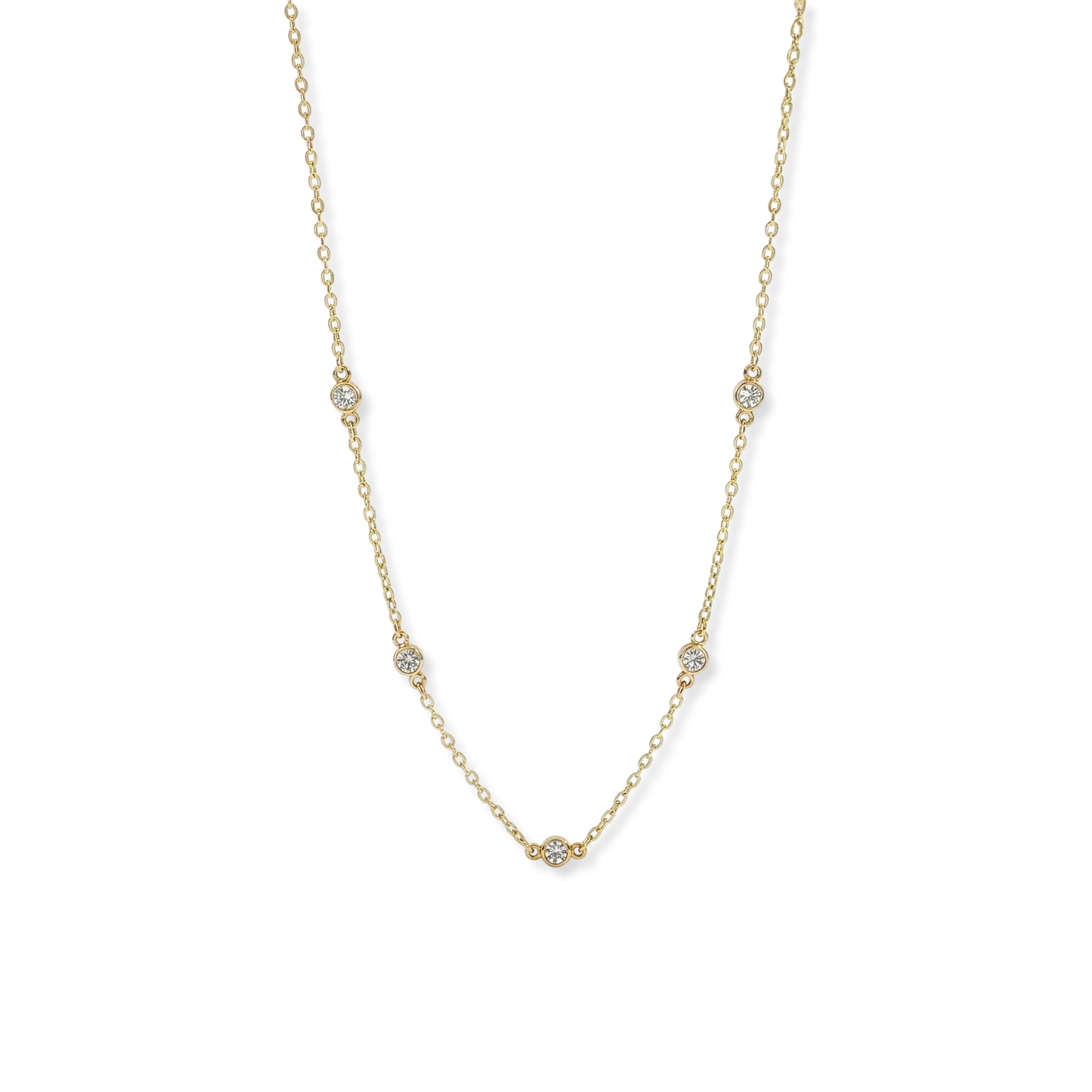 Mint & Lily Dainty Crystal Station Necklace