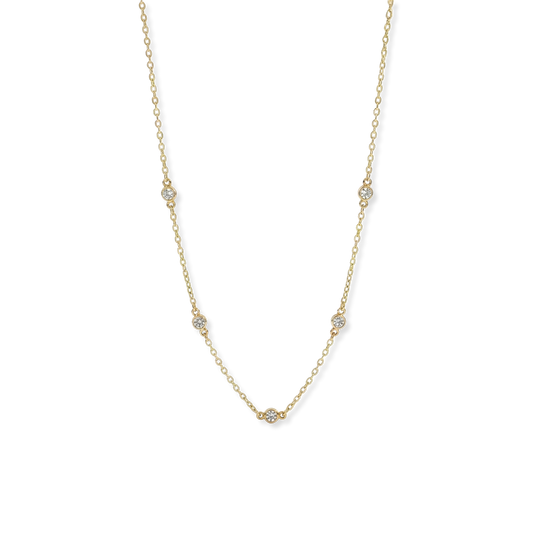 Mint & Lily Dainty Crystal Station Necklace