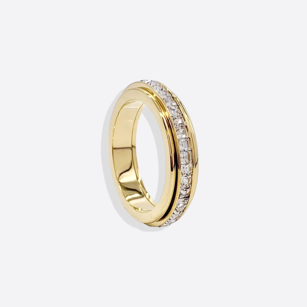 Mint & Lily Crystal Statement Spinning Fidget Ring