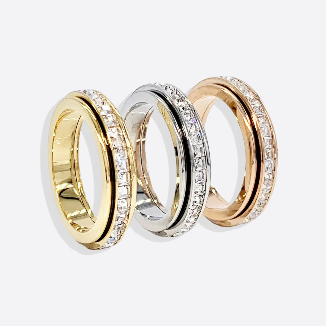 Mint & Lily Crystal Statement Spinning Fidget Ring