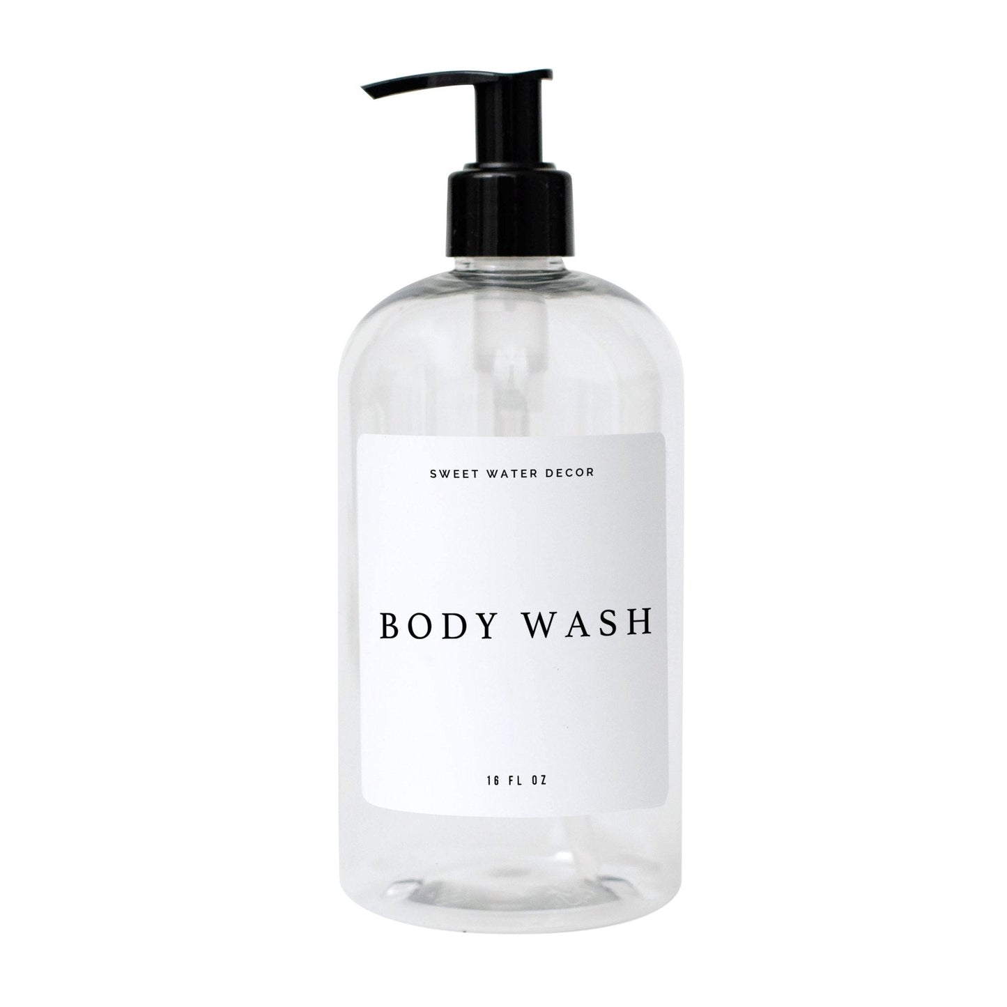 White Text Labels for Plastic and Glass Dispensers